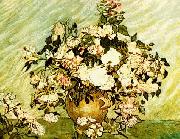 Vincent Van Gogh Pink and White Roses oil painting reproduction